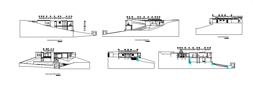 Elevation design drawing of modern house design