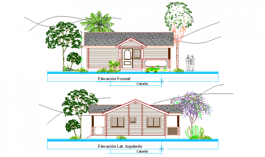 Elevation design layout plan of small layout plan design drawing