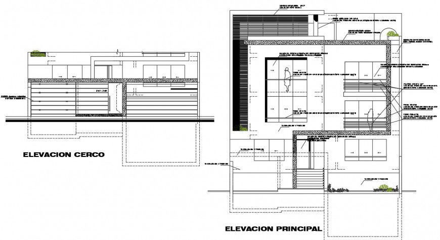 elevation design of apartment project detail cad file
