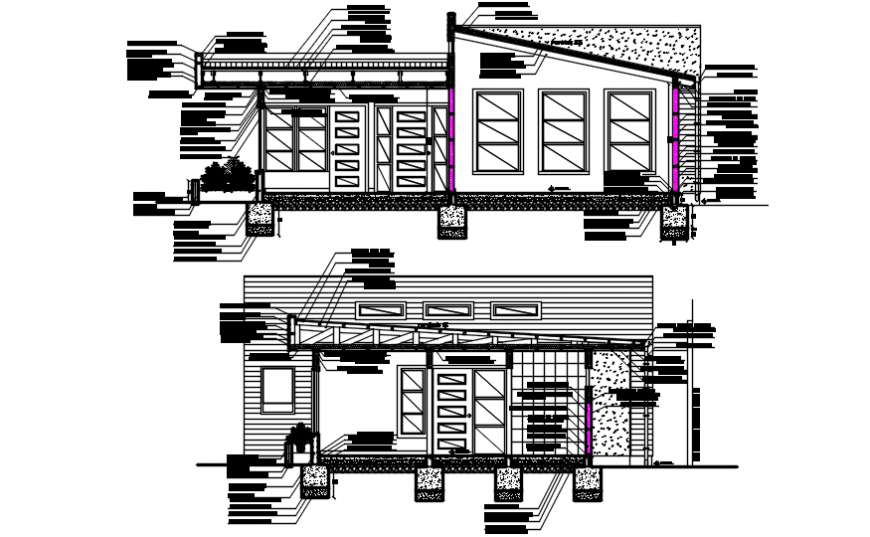 elevation design of building project cad file