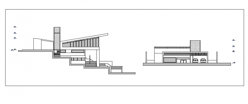 Elevation design of single family home design drawing