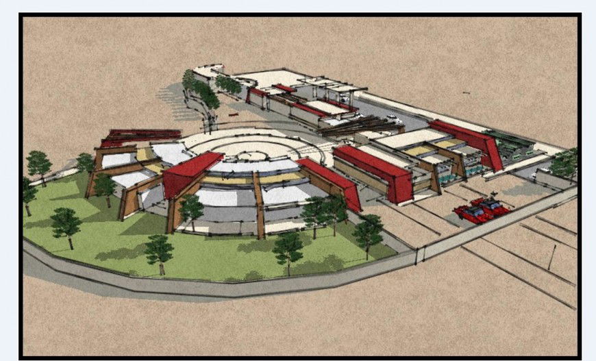 Elevation detail of a complex