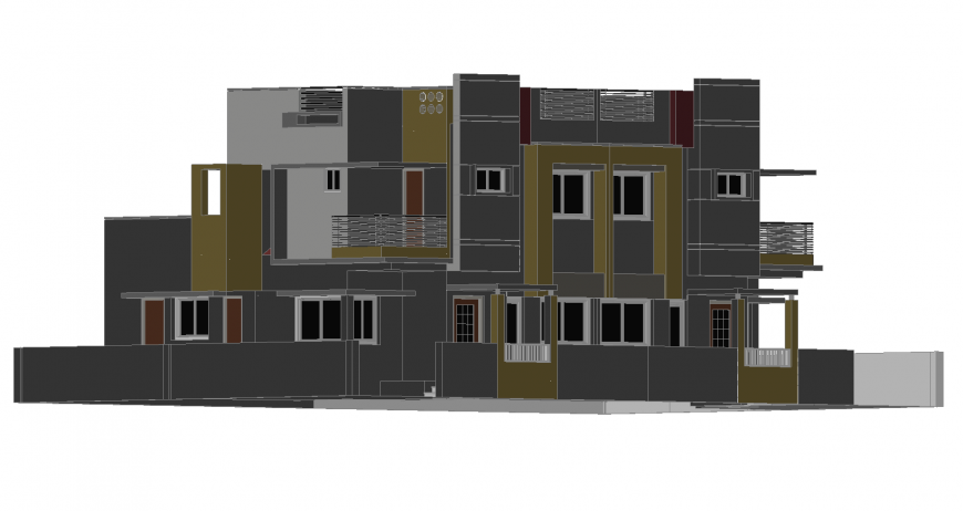 Elevation detail of residential apartment layout Autocad file