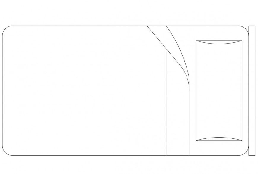Elevation detail of single bed layout file in autocad format