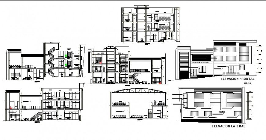 Download Elevation Different View of Lodging AutoCAD File Details