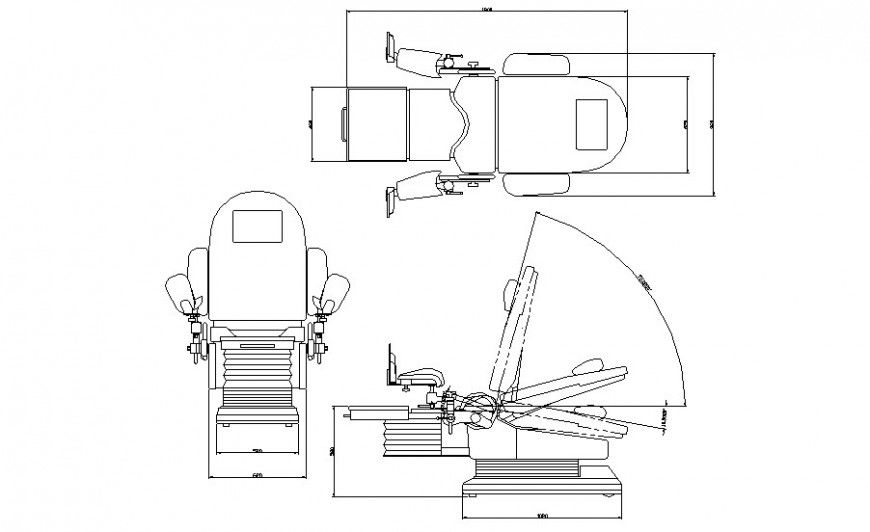 Elevation drawing of dental chair autocad file