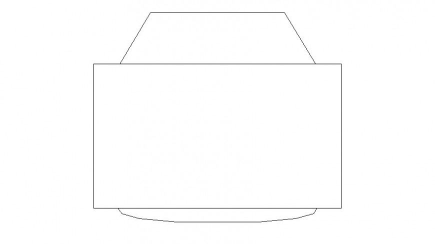 Elevation drawing of television 2d view in autocad