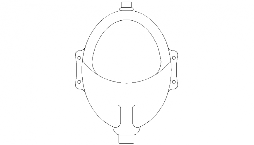 Elevation drawing of urinal in dwg file.