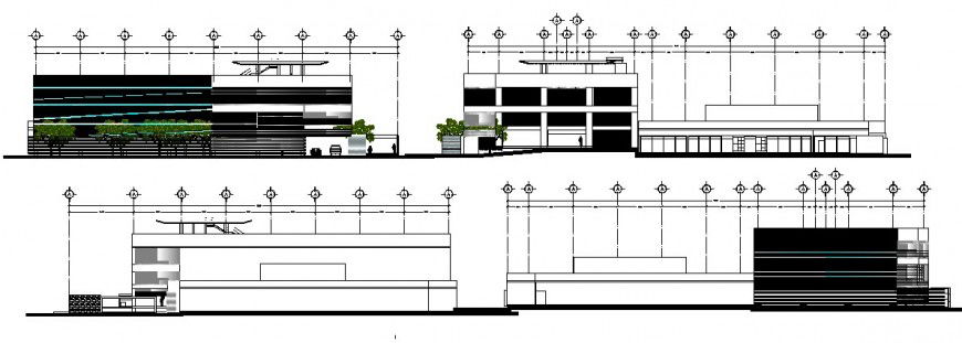Elevation drawings details of CAD building blocks dwg file