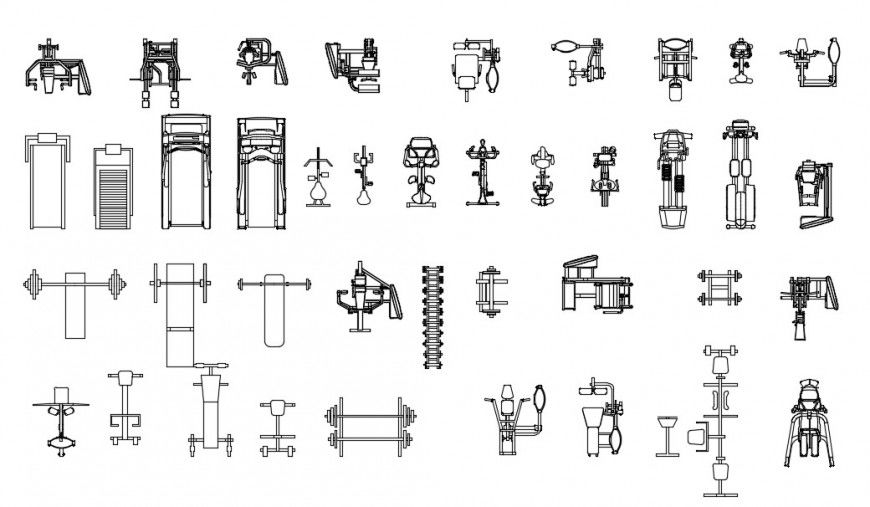 Elevation drawings details of gyming blocks autocad software file