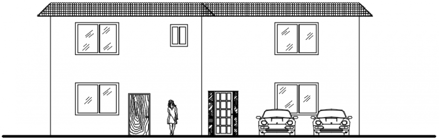 Elevation drawings details of house dwg autocad file