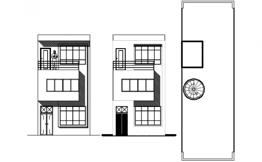 Elevation drawings of housing apartment autocad software file