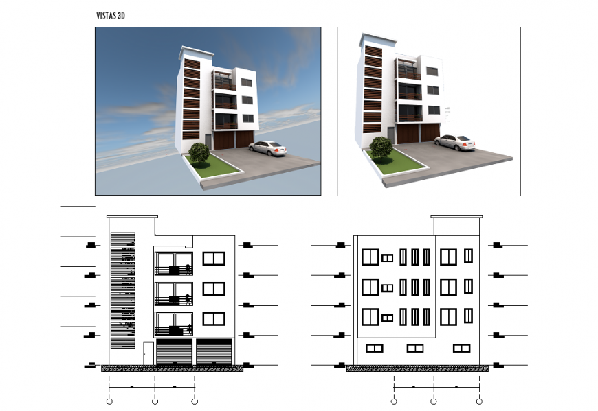 Elevation living place layout file