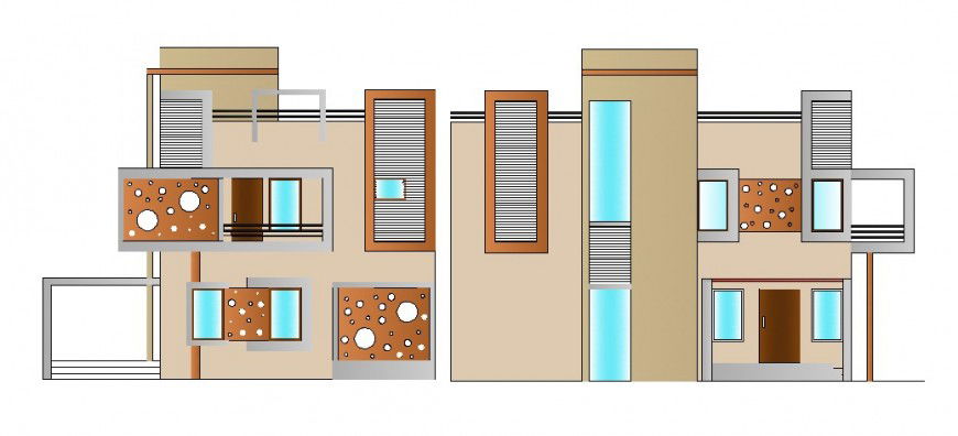 Elevation of bungalows in AutoCAD file