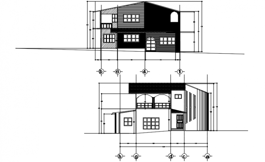 Elevation of a modern bungalow