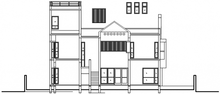 Elevation of a modern bungalow model