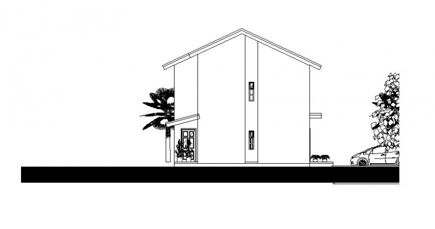 Elevation of apartment drawing in autocad file