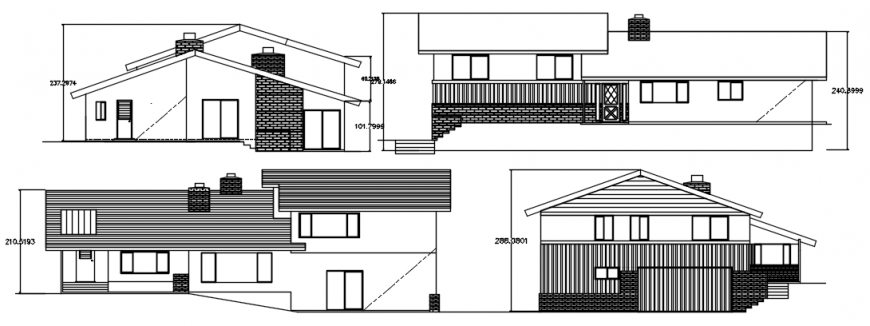 Elevation of apartment dwg autocad software file