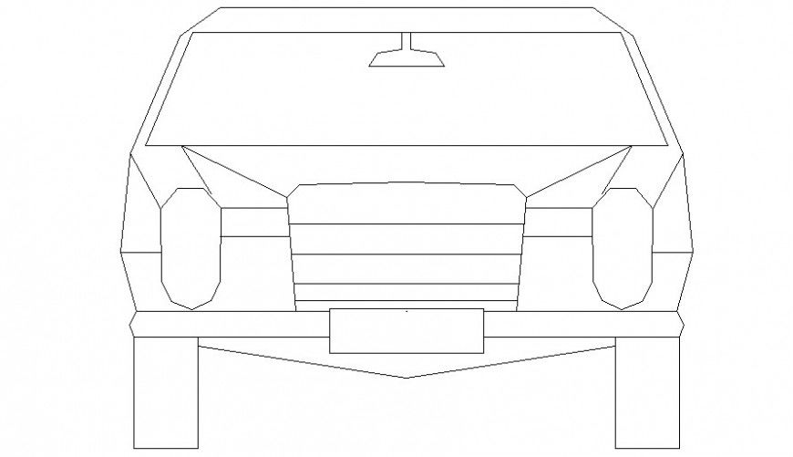 Elevation of car details 2d drawing autocad file