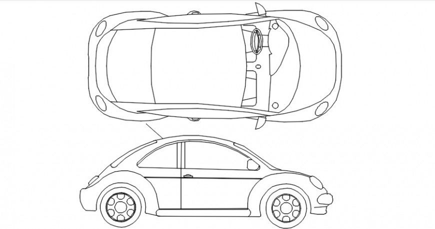 Elevation of car vehicle blocks autocad software file