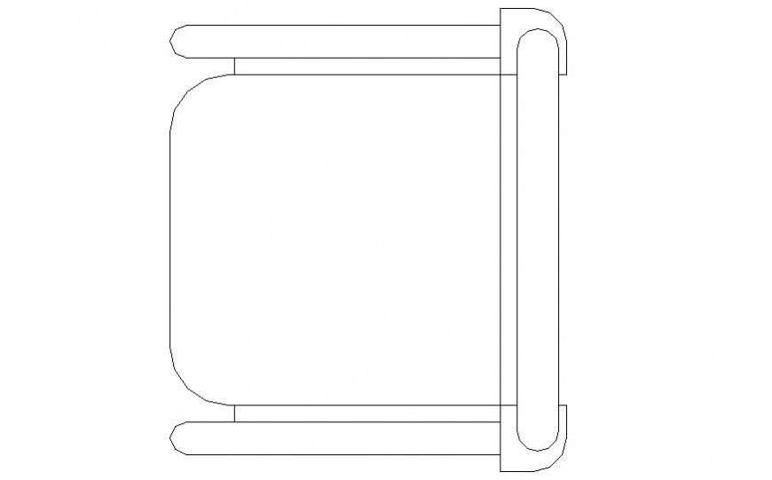 Elevation of chair block drawing in autocad