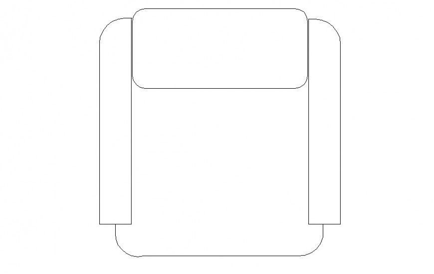 Elevation of chair furniture block drawing in AutoCAD software