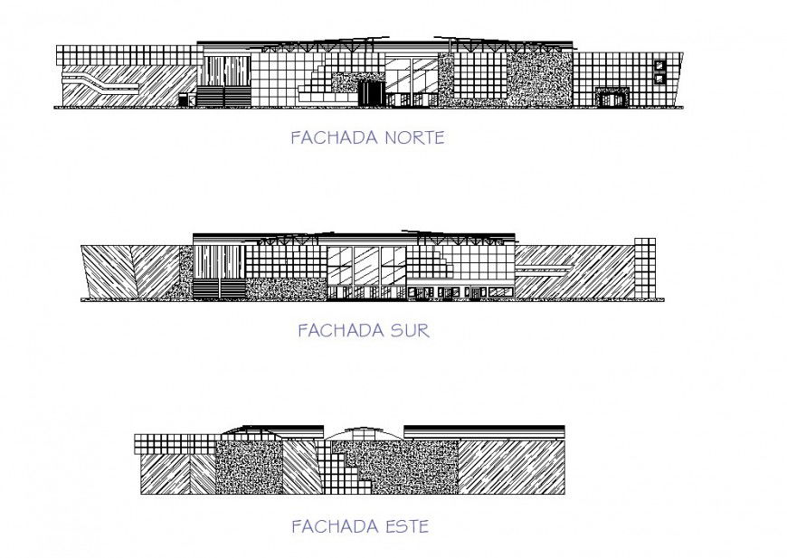 Elevation of cloth market planning detail dwg file