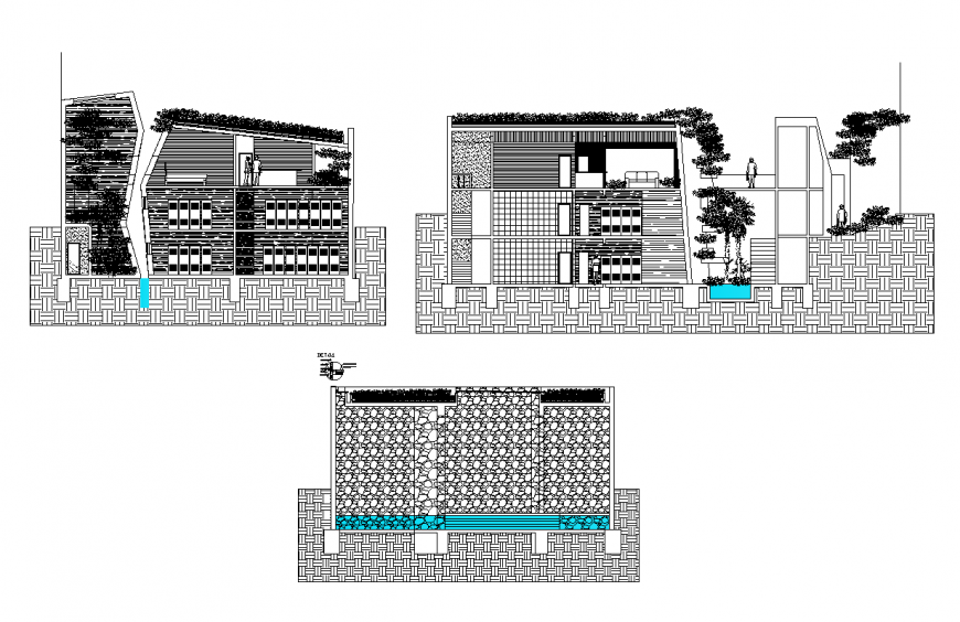 Commerce Building Elevation 2D Layout AutoCAD CAD File