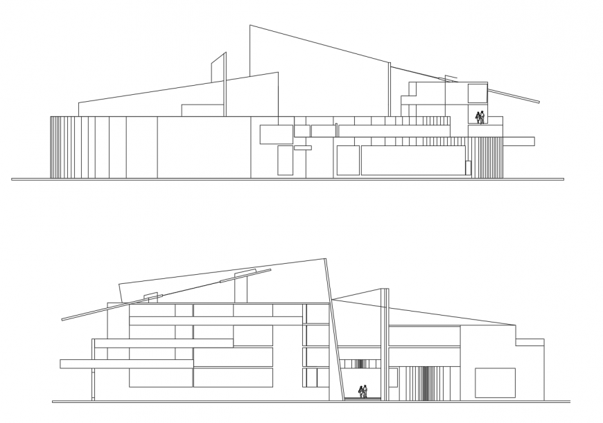 Elevation of cultural Centre in auto cad file