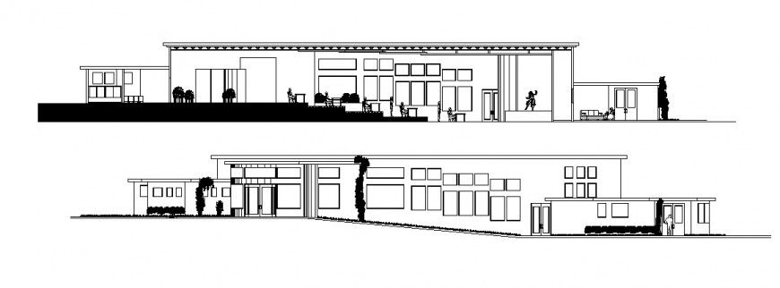 Elevation of different axis of art gallery in AutoCAD file