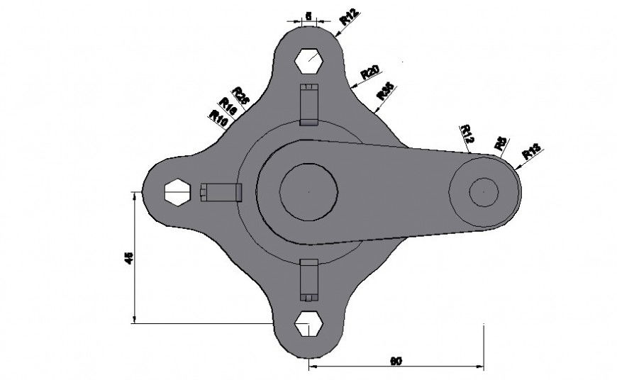 Elevation of Fasteners units drawing in autocad