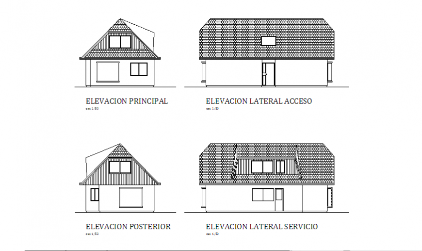 Elevation of Flat architecture housing design drawing
