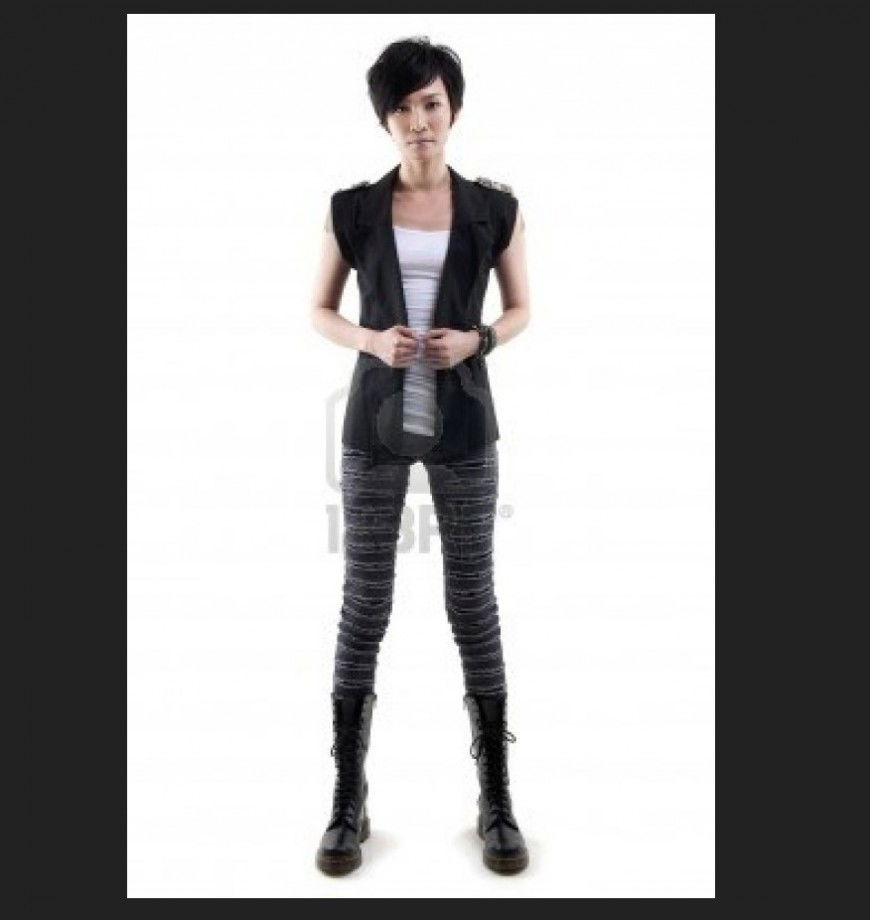 Elevation of girl 3d model layout photo file