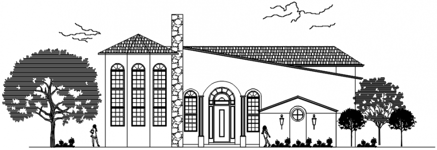 Elevation of house cad file