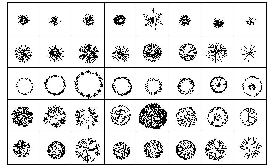 Elevation of landscaping blocks 2d view autocad file