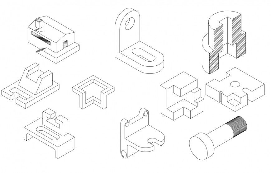Elevation of machinery units detail 2d view autocad file
