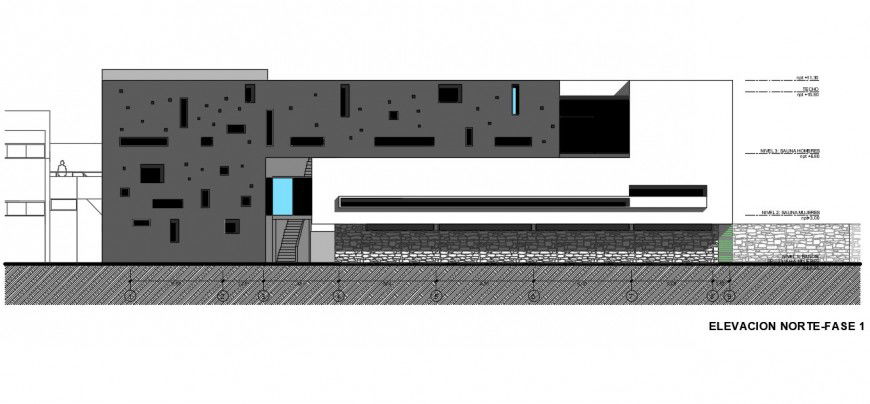Elevation of north face 1 autocad file autocad software