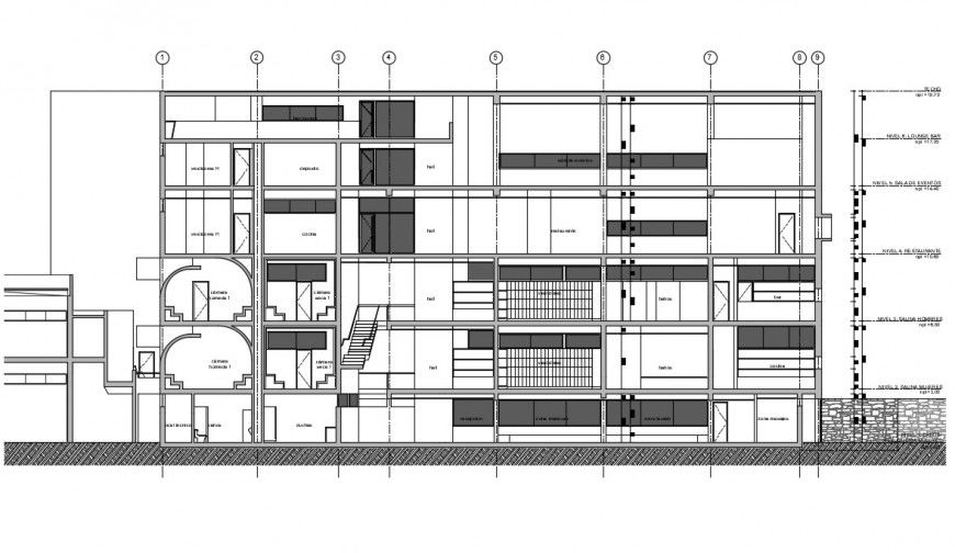 Elevation of north face autocad file