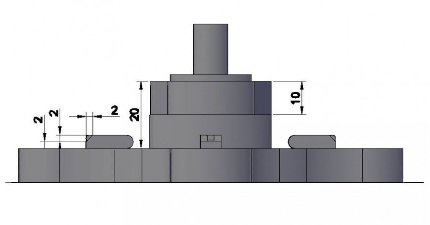 Elevation of nut-bolt fasteners drawing in autocad