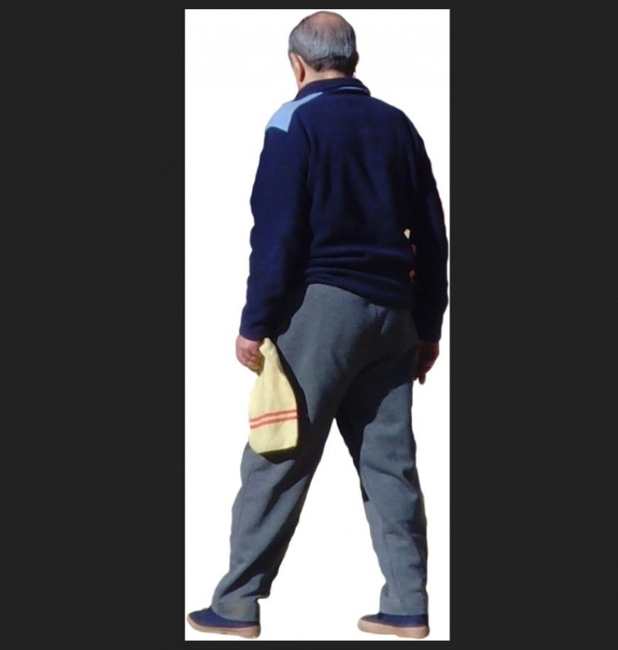 Elevation of old man detail 3d model layout photo file