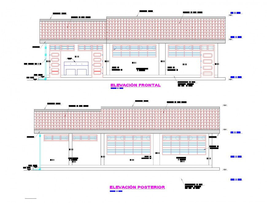 Elevation of school plan layout file