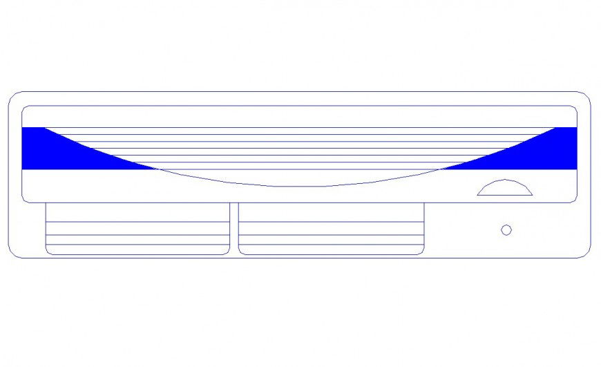 Elevation of split AC for house hold in auto cad file