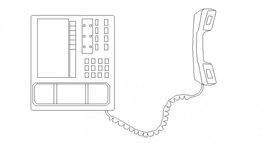 Elevation of telephone 2d views CAD electrical block autocad file
