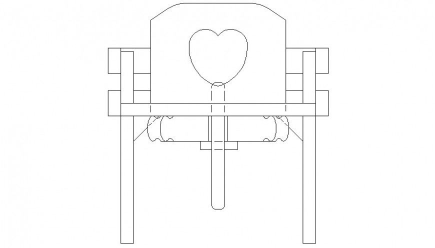 Elevation of trolley drawing 2d view in AutoCAD