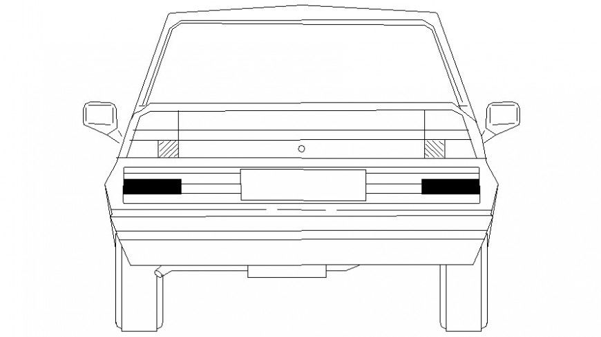 Elevation of vehicle blocks 2d view drawing in autocad software