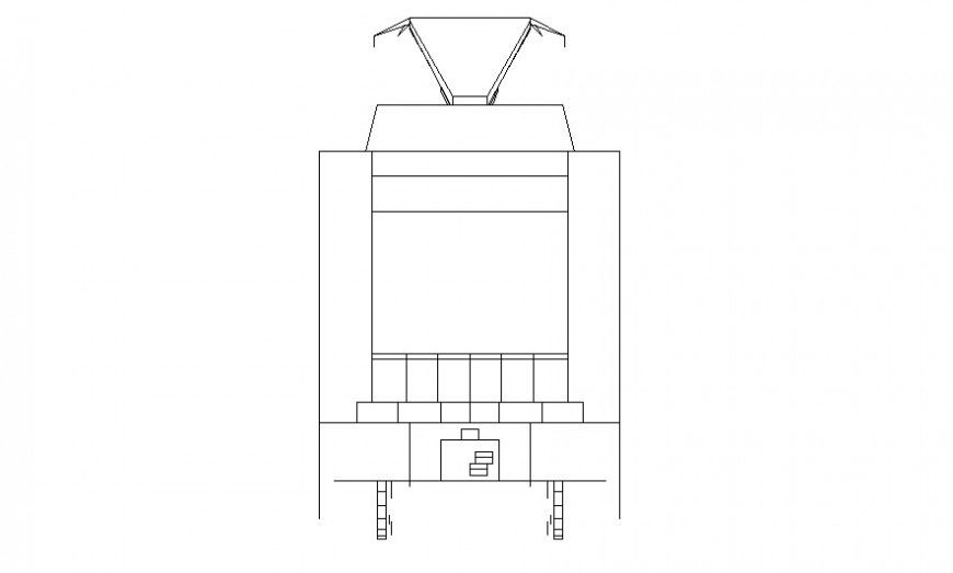 Elevation of vehicle transportation unit of the train in autocad