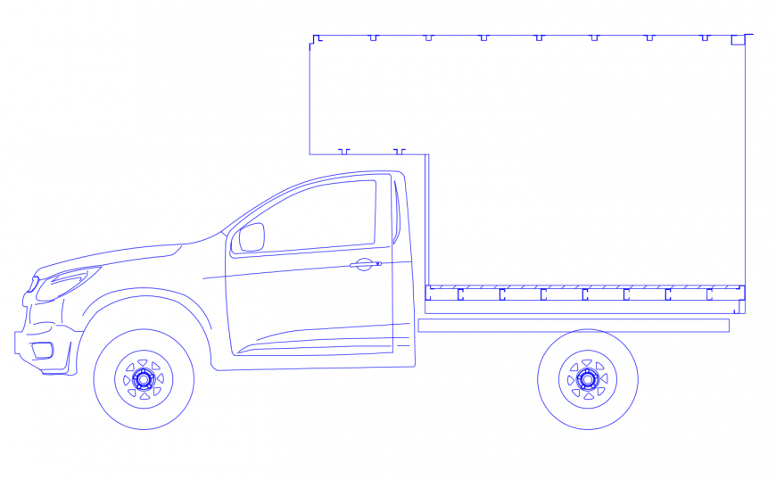 Elevation of vehicle units 2d view layout file in dwg format
