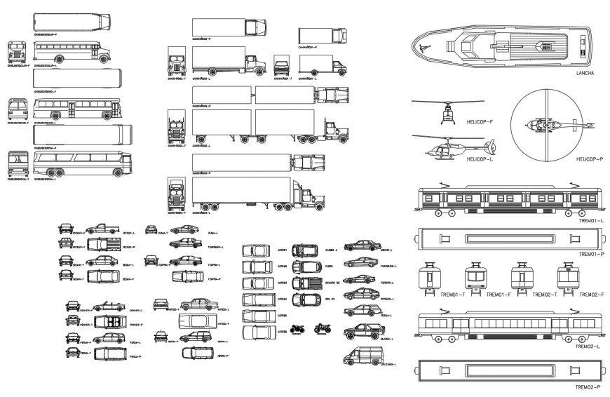 Elevation of vehicle units detail 2d view autocad file