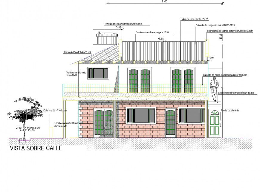 Elevation Residential and commercial property plan autocad file