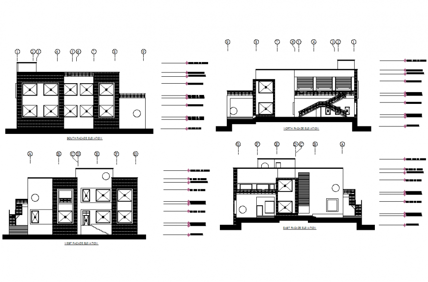 Elevation shopping center and restaurant layout file